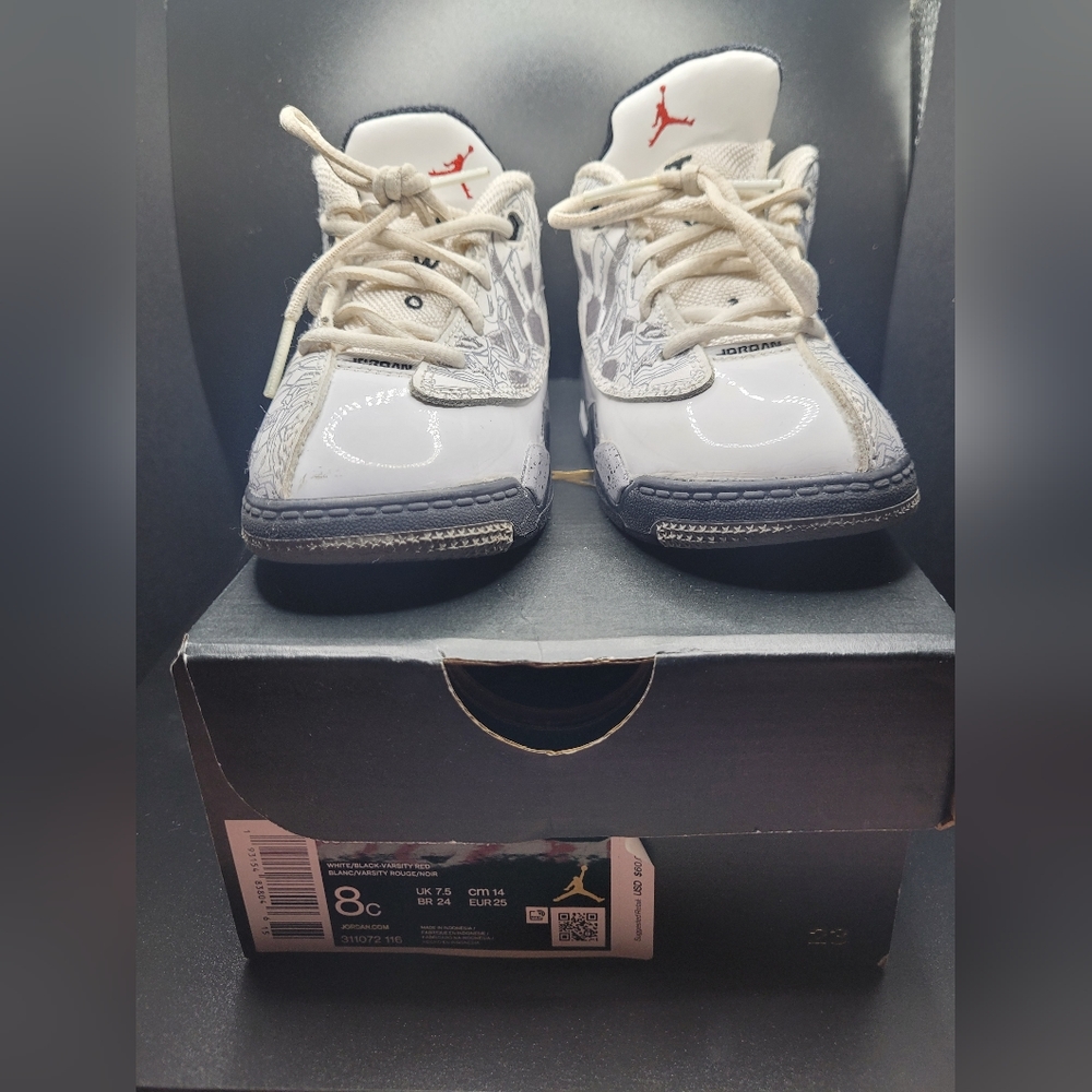 Toddler Air Jordan Dub Zero TD White  Size 8c Basketball Lace Up
